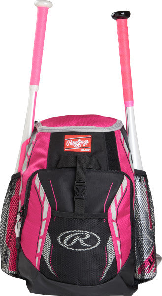 Rawlings Storm Girls T-Ball Softball Batting Bag Backpack - Black/Pink