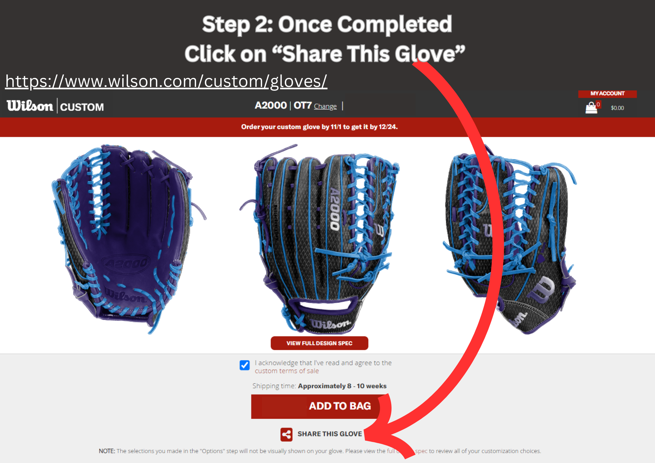 BB GLOVE WILSON A2K CUSTOM GLOVE BUILD BS24