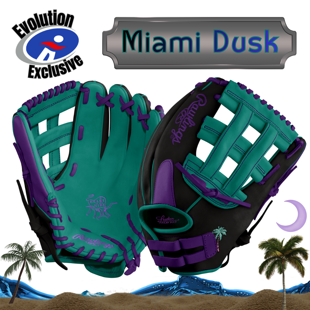 2025 Rawlings Heart of the Hide 13" Evolution Exclusive "Miami Dusk" Outfield Softball Glove PRO130SB - Right Hand Throw