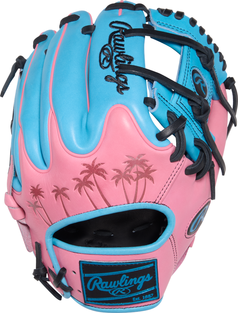 2026 Rawlings Heart of the Hide 11.5" Infield Baseball Glove Right Hand Throw PROR204W-2CBP - Columbia Blue / Pink