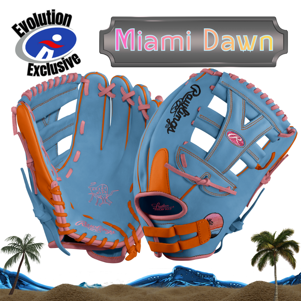 2025 Rawlings Heart of the Hide 13" Evolution Exclusive "Miami Dawn" Outfield Softball Glove PRO130SB - Right Hand Throw