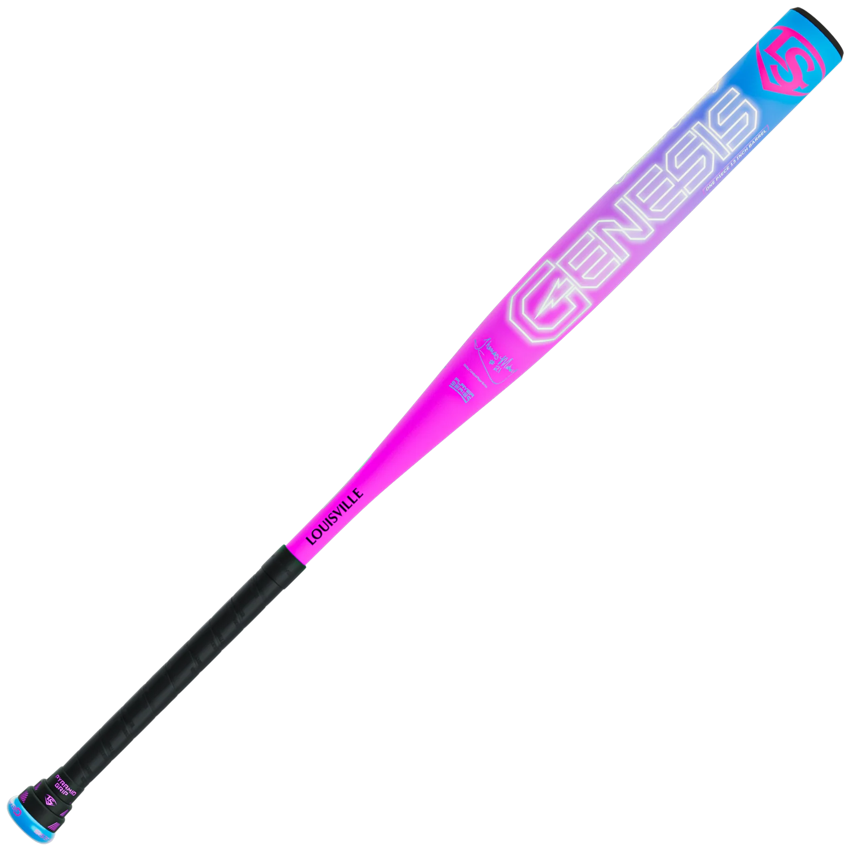 SPORTWHEELS EXCLUSIVE - 2026 Louisville Slugger Genesis "Cotton Candy" 1 Piece Endload (0.5 oz) 13" Slo-Pitch Bat TM21 CCV