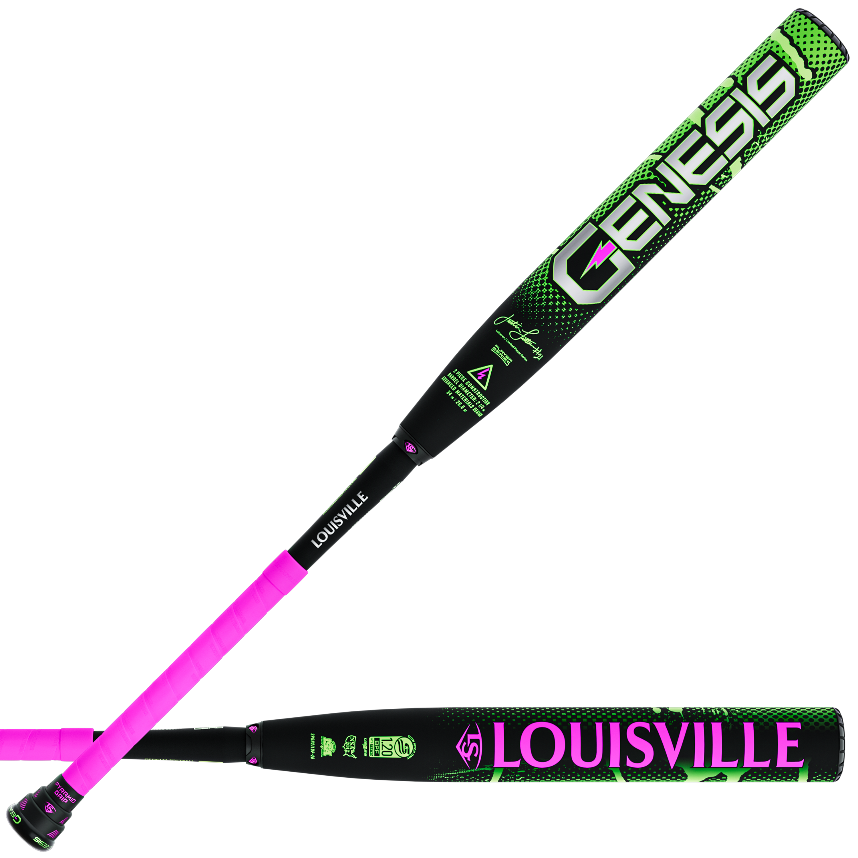 2026 Louisville Slugger Genesis Justin Lutheran 2 Piece Powerload (1.0oz) 13" Slo-Pitch Bat USSSA - WL2600801
