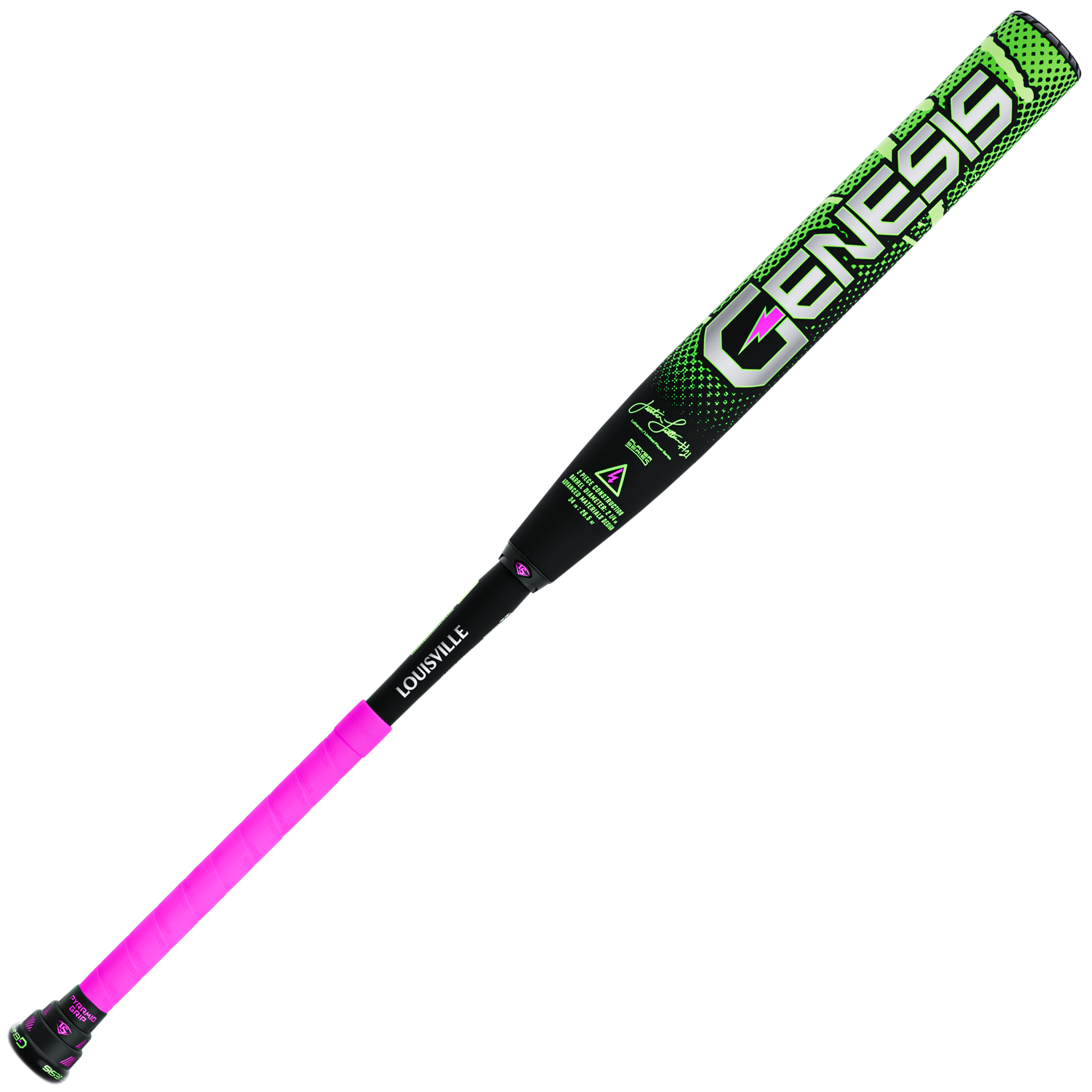 2026 Louisville Slugger Genesis Justin Lutheran 2 Piece Powerload (1.0oz) 13" Slo-Pitch Bat USSSA - WL2600801