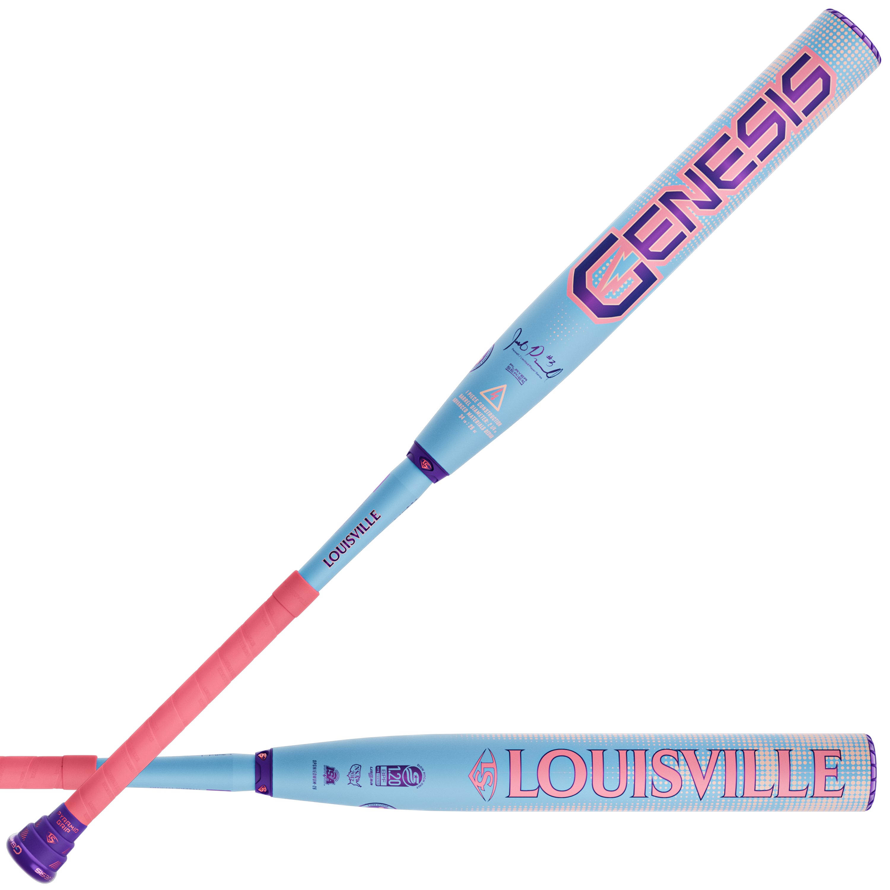 2026 Louisville Slugger Genesis Miami Dawn 2 Piece Maxloaded (0.75 oz) 13" Slo-Pitch Bat USSSA-Evolution Exclusive