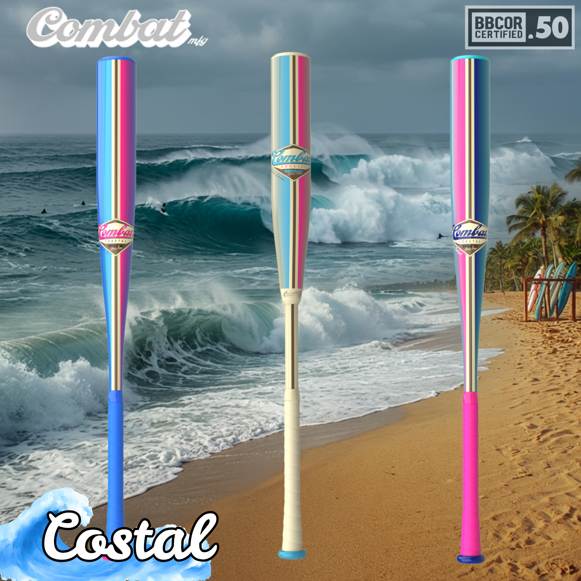 2026 Combat Coastal "Mavericks" 1 Piece -3 Baseball Bat BBCOR - CBB7CSTB3