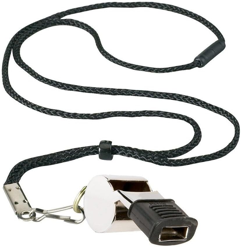 Fox 40 Metal Super Force Whistle with Lanyard- Silver