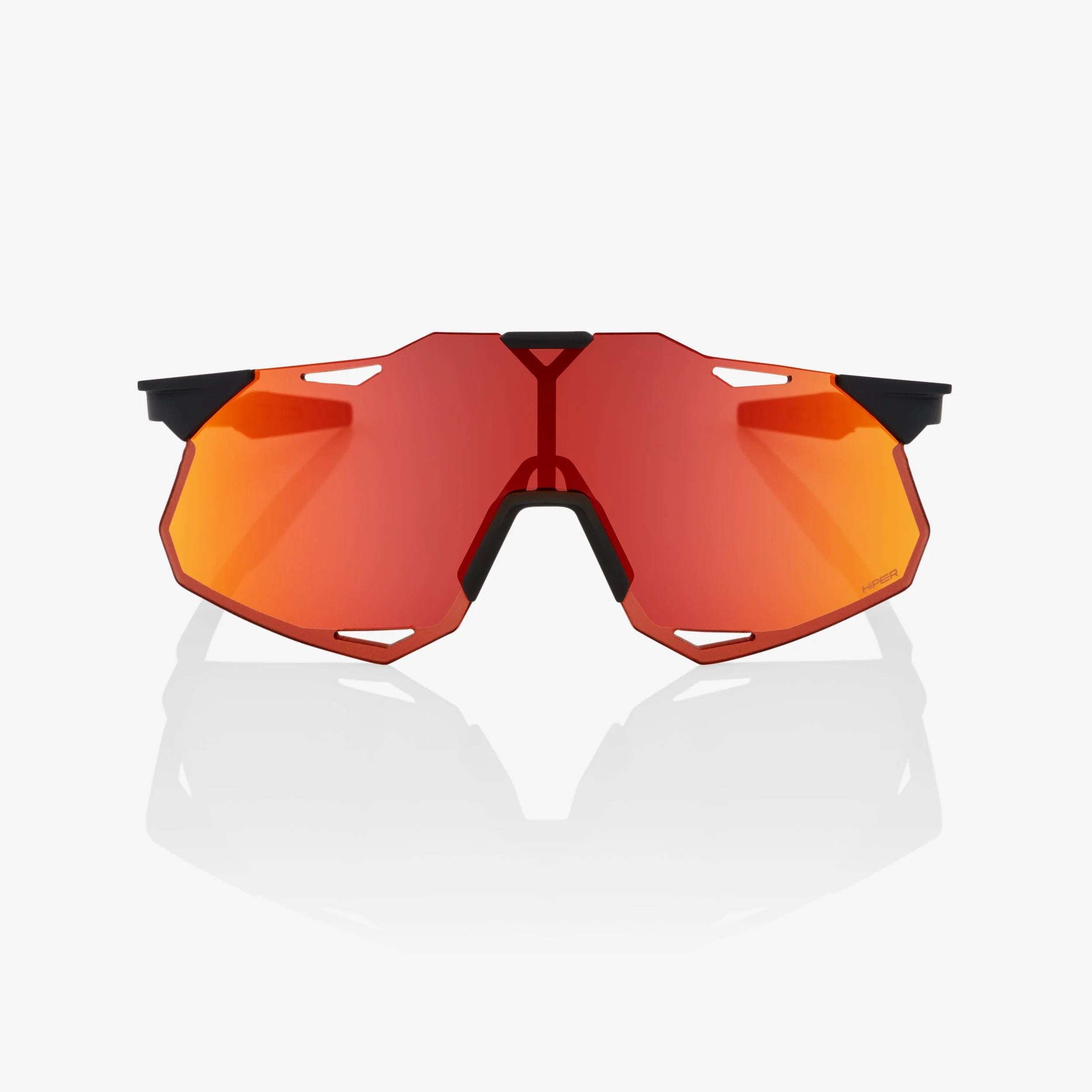 100% Hypercraft XS Soft Tact Black Sunglasses - Hiper Red Mirror Lens