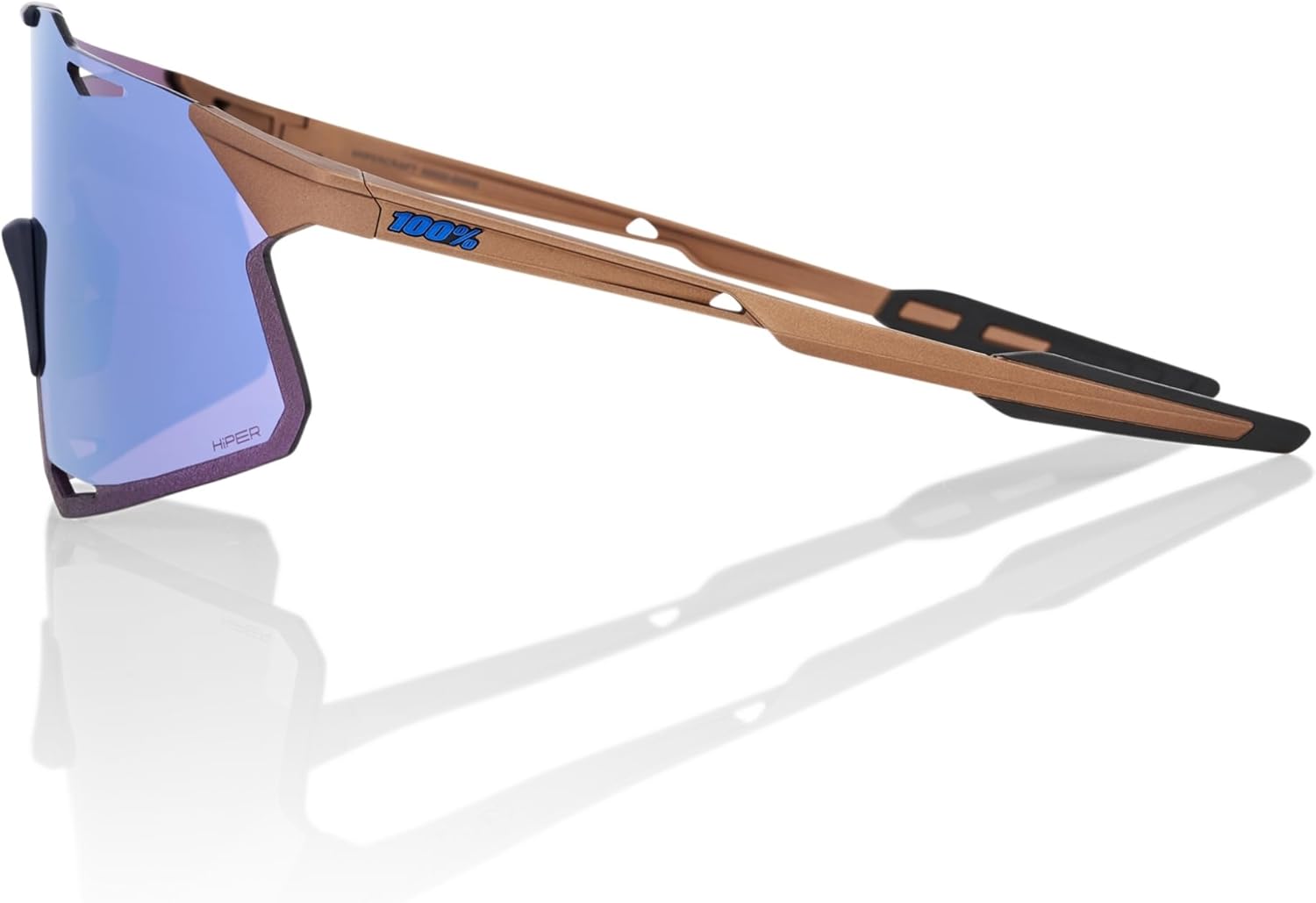 Lunettes de soleil 100 % Hypercraft 2025, verres miroir multicouches bleus mats cuivrés et chromés