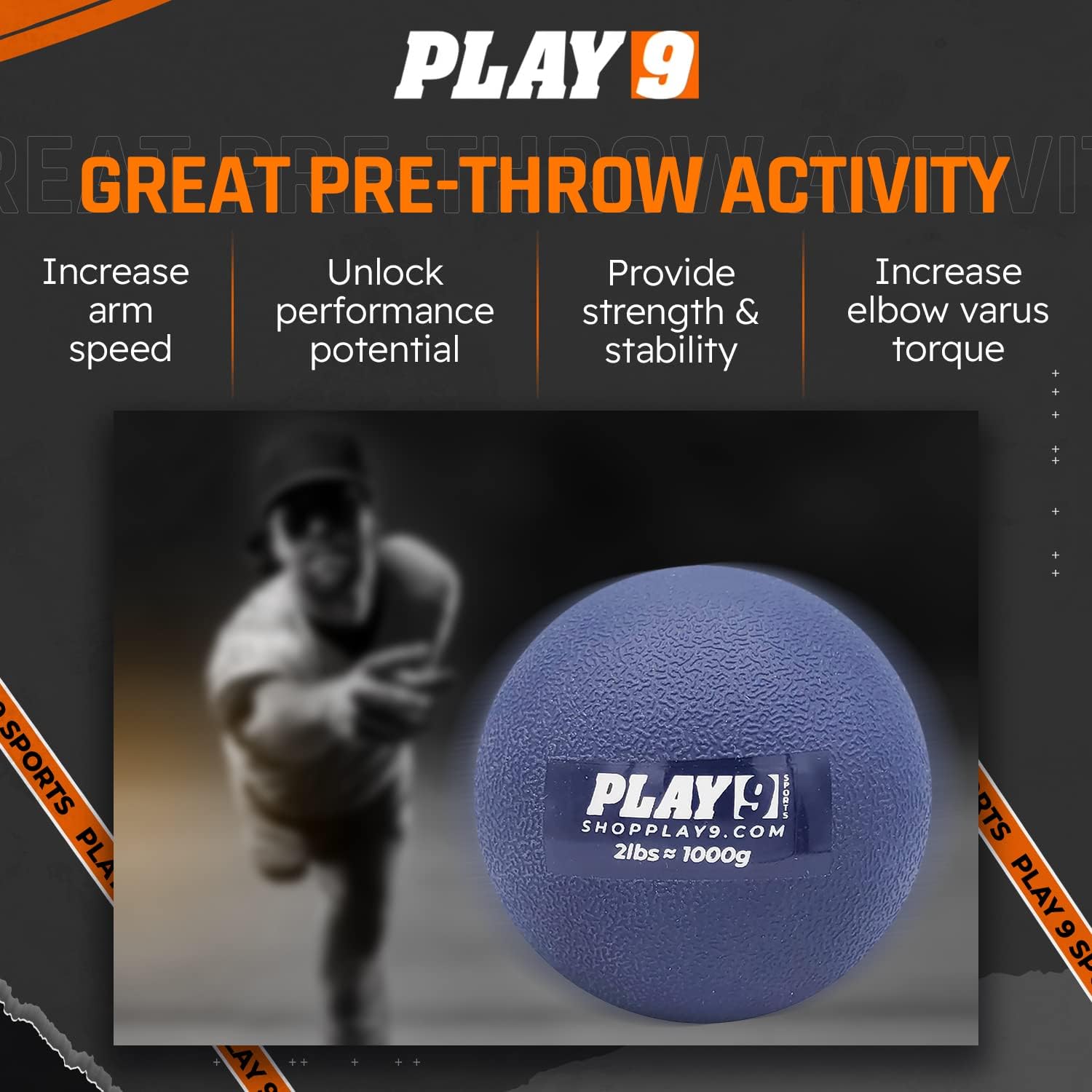 PLAY 9 BALLES DE BASEBALL PLYO PACK DE 6 BS24