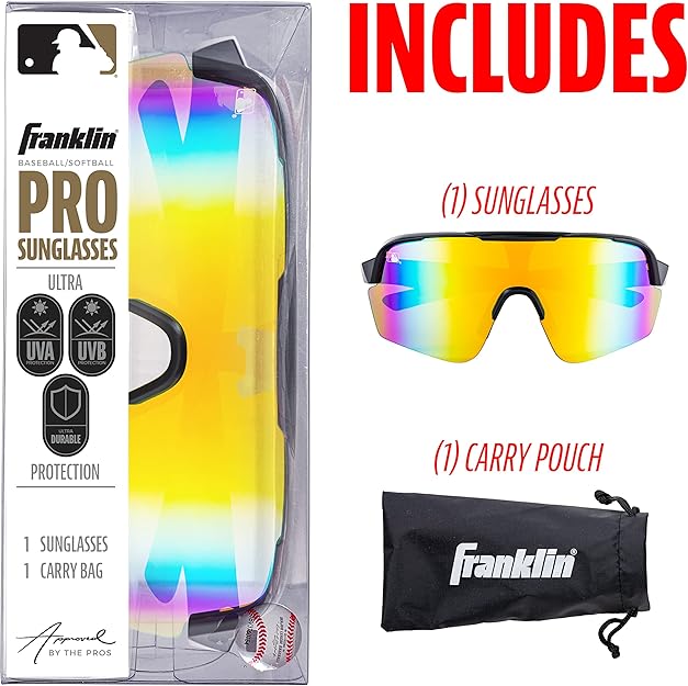 Franklin Baseball / Softball MLB DLX Pro Sunglasses - Adult Vanilla Gold