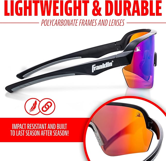 Franklin Baseball / Softball MLB DLX Pro Sunglasses - Adult Mint Chip