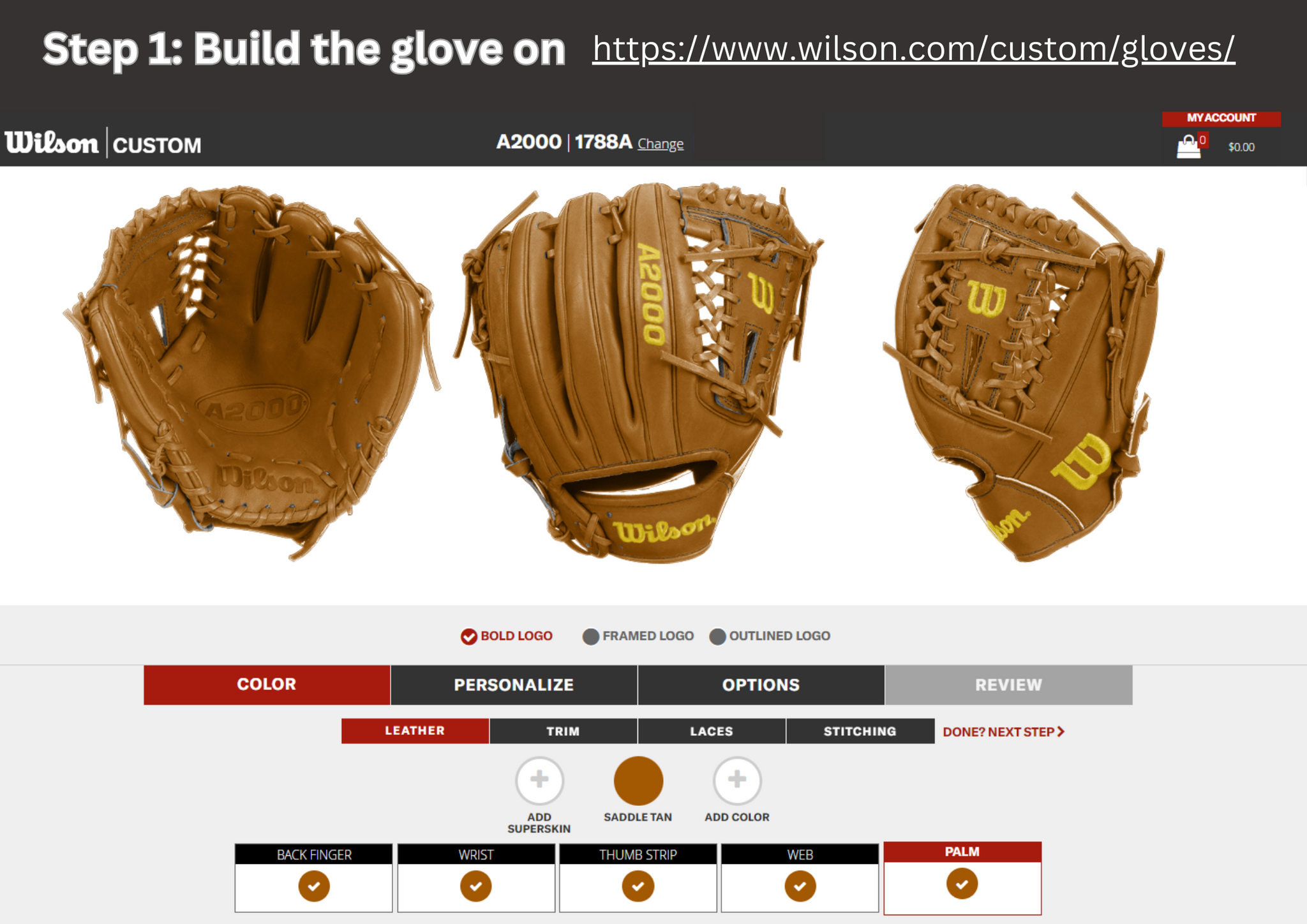 Custom top a2k glove