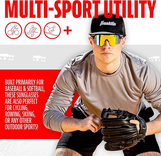 Franklin Baseball / Softball MLB DLX Pro Sunglasses - Adult Mint Chip