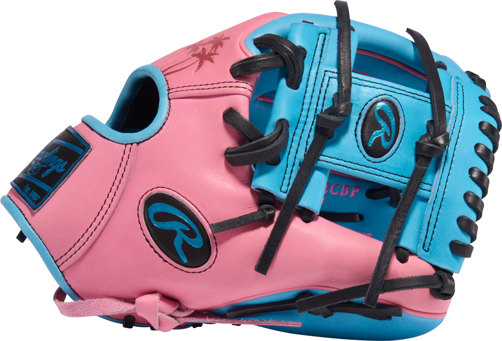 2026 Rawlings Heart of the Hide 11.5" Infield Baseball Glove Right Hand Throw PROR204W-2CBP - Columbia Blue / Pink