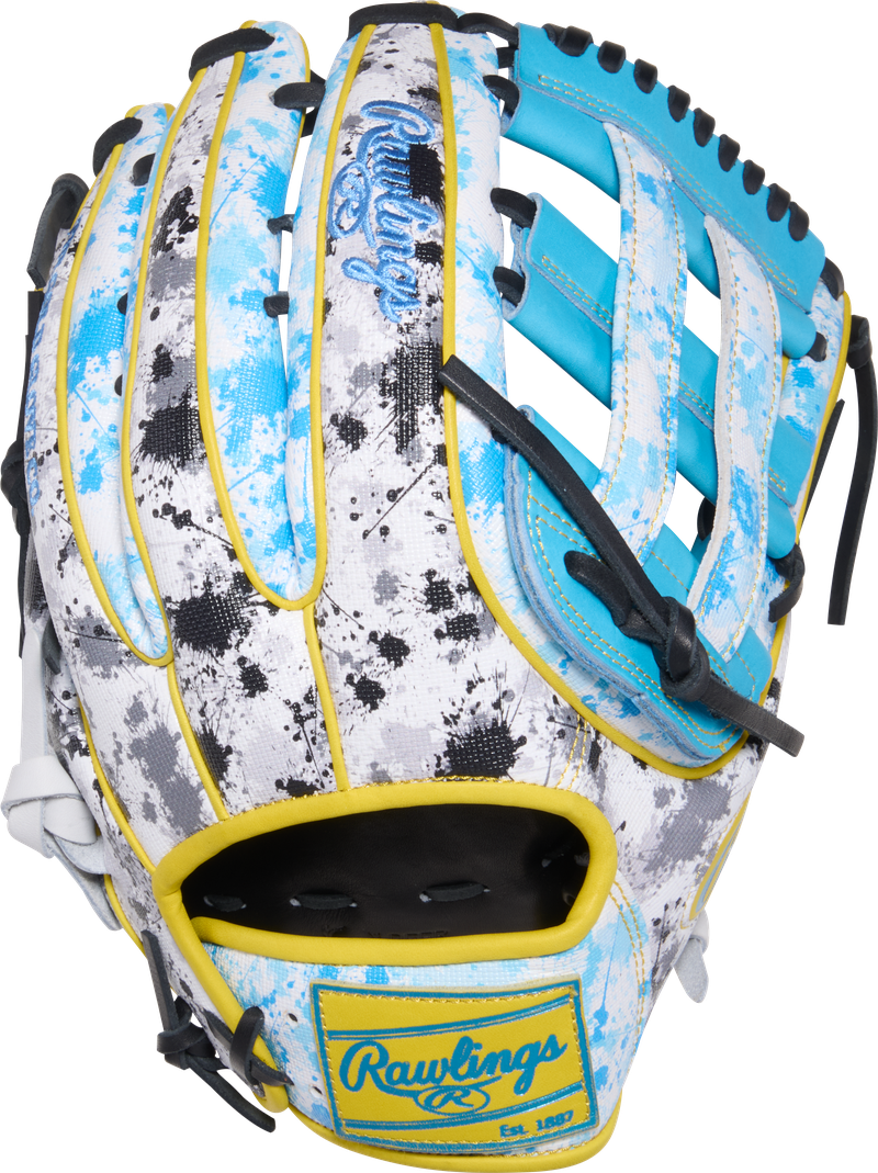2026 Rawlings Heart of the Hide 12.75" Outfield Baseball Glove PROR3319-6CBB Columbia Blue / Splatter