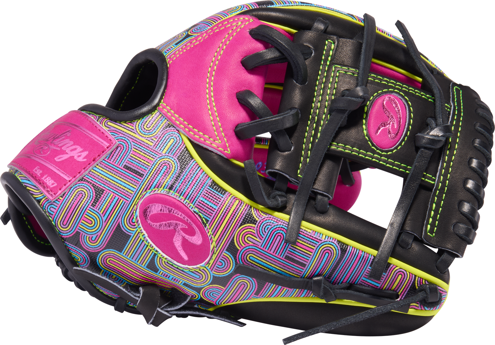 2026 Rawlings Heart of the Hide 11.5" Infield Baseball Glove Right Hand Throw PROR934-2BEB - Black / Berry