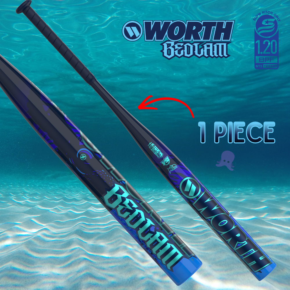 2026 Worth Bedlam The Depths Evolution Exclusive 1 Piece XL Load (0.5 oz) 14'' Slo-Pitch Bat WSU6DBSBL