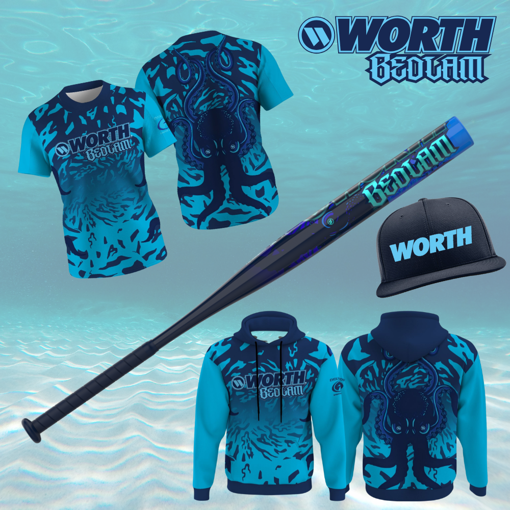 2026 Worth Bedlam The Depths Evolution Exclusive 1 Piece XL Load (0.5 oz) 14'' Slo-Pitch Bat WSU6DBSBL