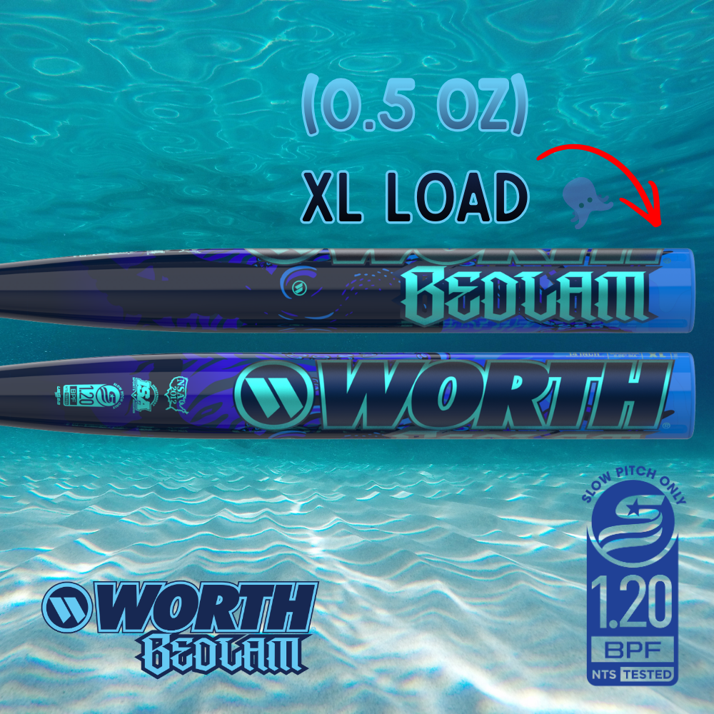 2026 Worth Bedlam The Depths Evolution Exclusive 1 Piece XL Load (0.5 oz) 14'' Slo-Pitch Bat WSU6DBSBL