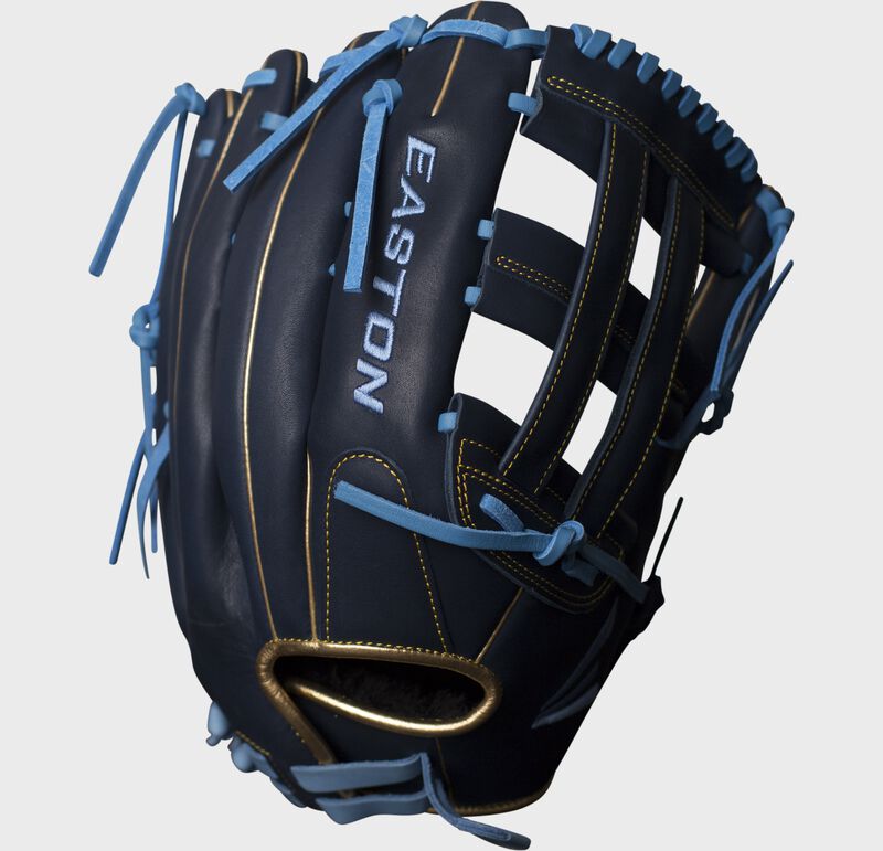 2026 Easton Tantrum Series 15" Outfield Softball Glove T150-6N- Navy / Columbia Blue -   Right Hand Throw