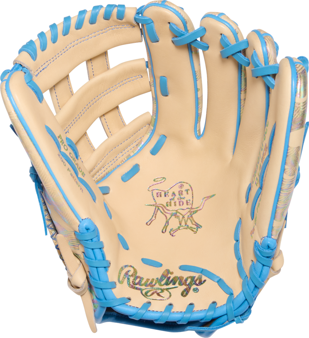 2026 Rawlings Heart of the Hide 12.25" Utility Baseball Glove Right Hand Throw PROR207U-6CC- Tan / Columbia Blue