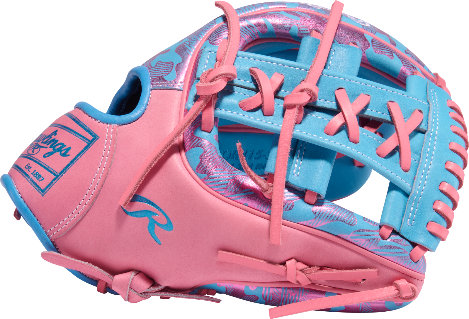 2026 Rawlings Heart of the Hide 11.75" Infield / Pitcher Baseball Glove Right Hand Throw PROR315-32CBP - Columbia Blue / Pink