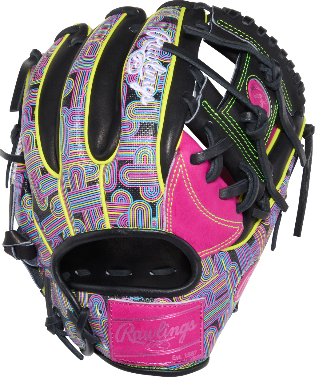 2026 Rawlings Heart of the Hide 11.5" Infield Baseball Glove Right Hand Throw PROR934-2BEB - Black / Berry