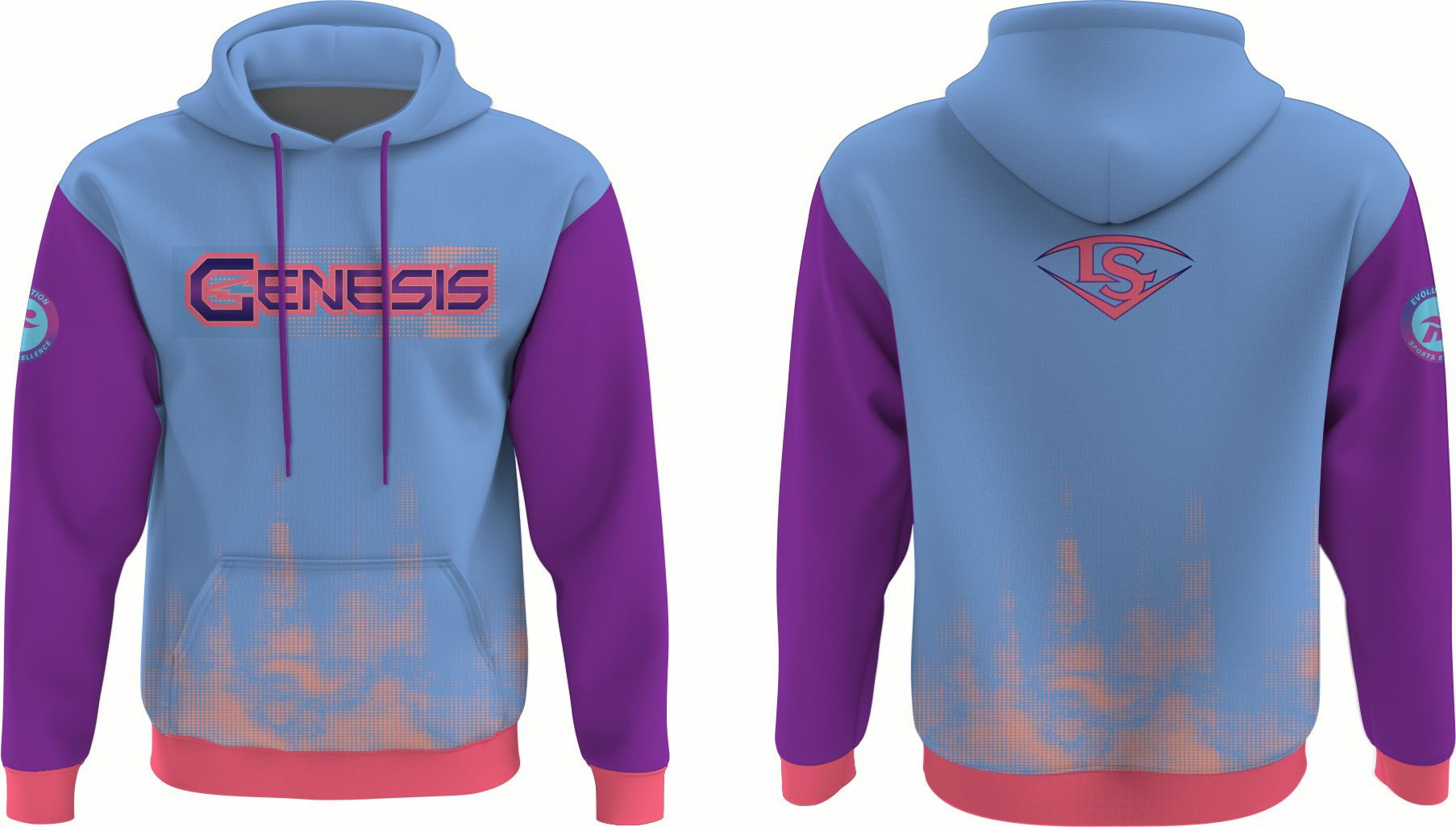 2026 Evolution Exclusive Apparel  Custom Louisville Slugger Lightweight Hoodie "Miami Dawn"