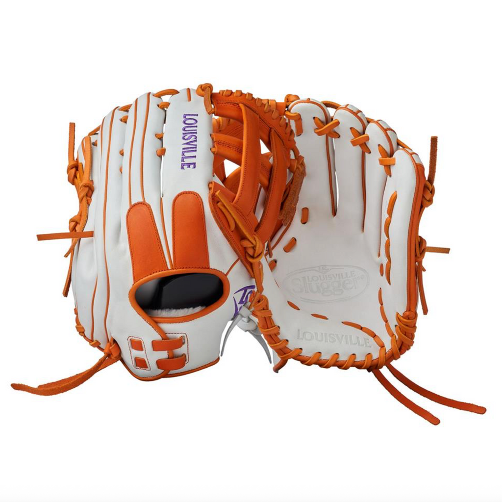 2025 Louisville Slugger Super Z FG25 13.5" Utility Slo-Pitch Glove- White / Orange