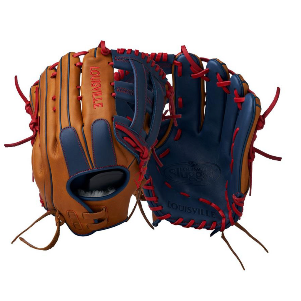 Gant de balle lente utilitaire Louisville Slugger Super Z FG25 2025 14" pour droitier - Tan/Bleu marine