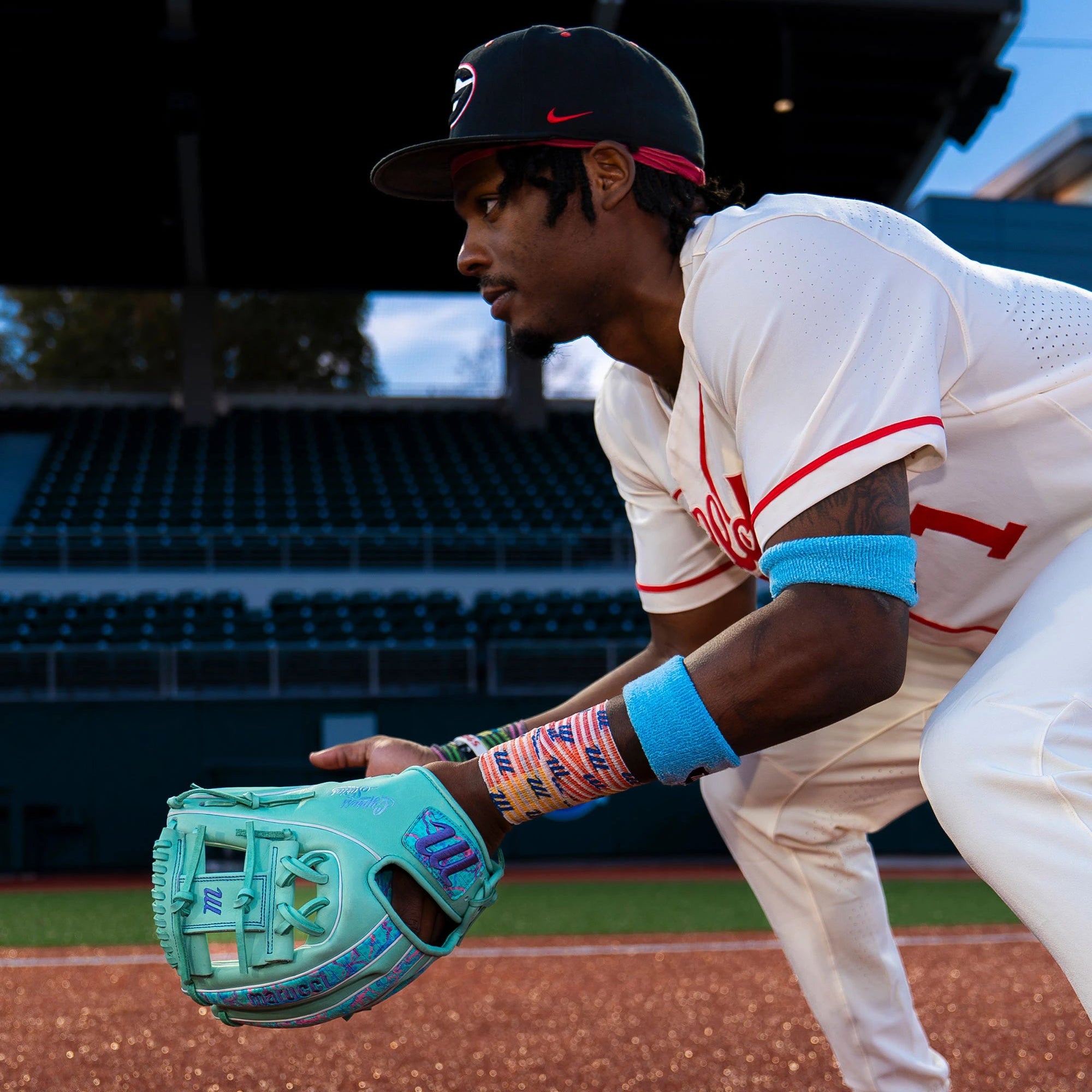 2027 Marucci Cypress Lizard Skins 12.75" Outfield  Baseball Glove MFGCYLS98R3 Mint / Coral Camo