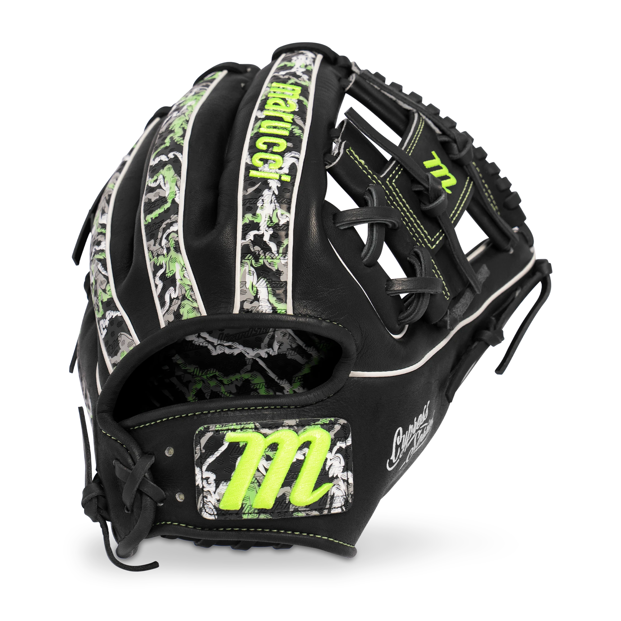 2027 Marucci Cypress Lizard Skins 11.5" Infield Baseball Glove MFGCYLS43A2 Black / Goblin Camo Right Hand Throw