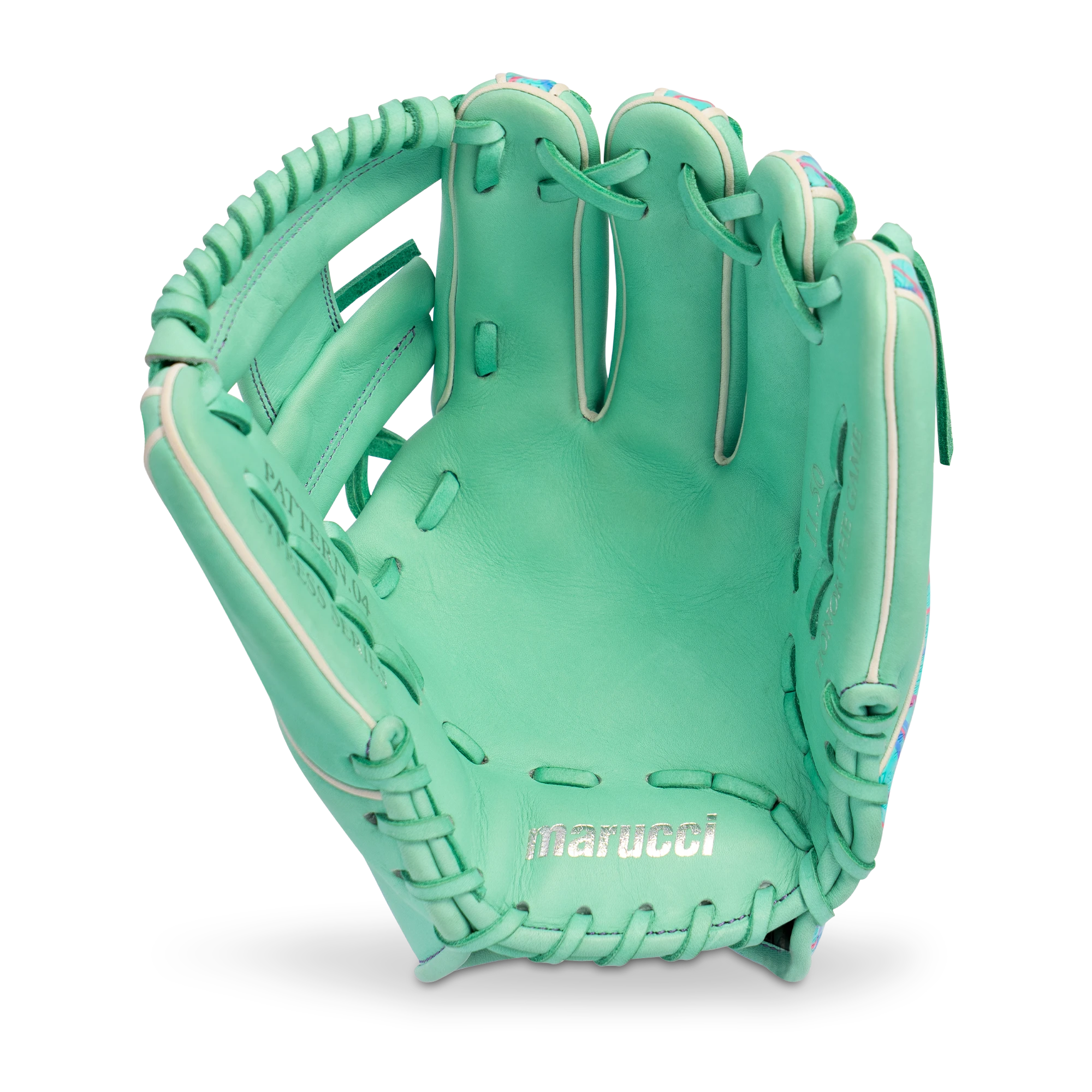 2027 Marucci Cypress Lizard Skins 11.5" Infield Baseball Glove MFGCYLS43A2 Mint / Coral Camo Right Hand Throw