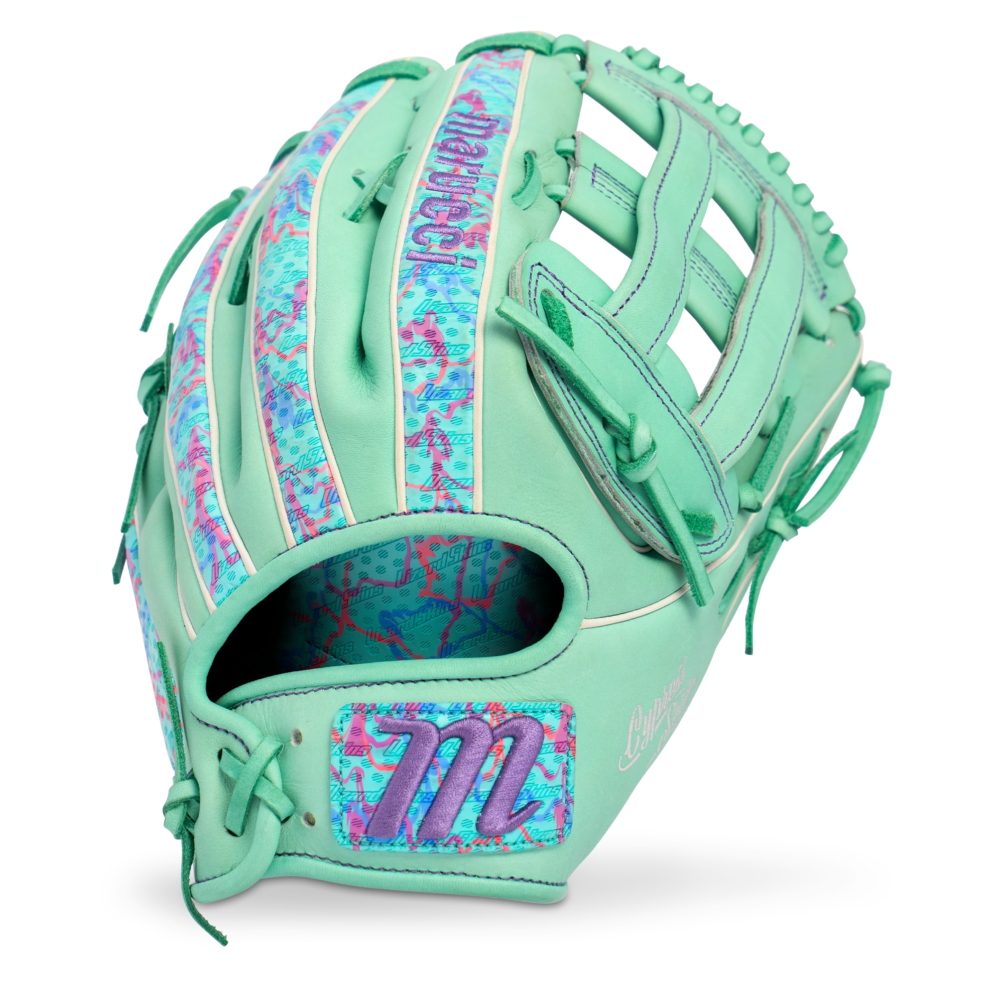 2027 Marucci Cypress Lizard Skins 12.75" Outfield  Baseball Glove MFGCYLS98R3 Mint / Coral Camo