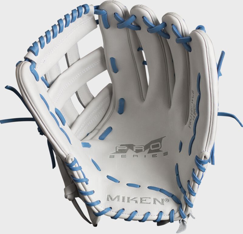 2026 Miken Pro Series 13" Utility Slo-Pitch Glove PRO130-WCB - White / Columbia Blue