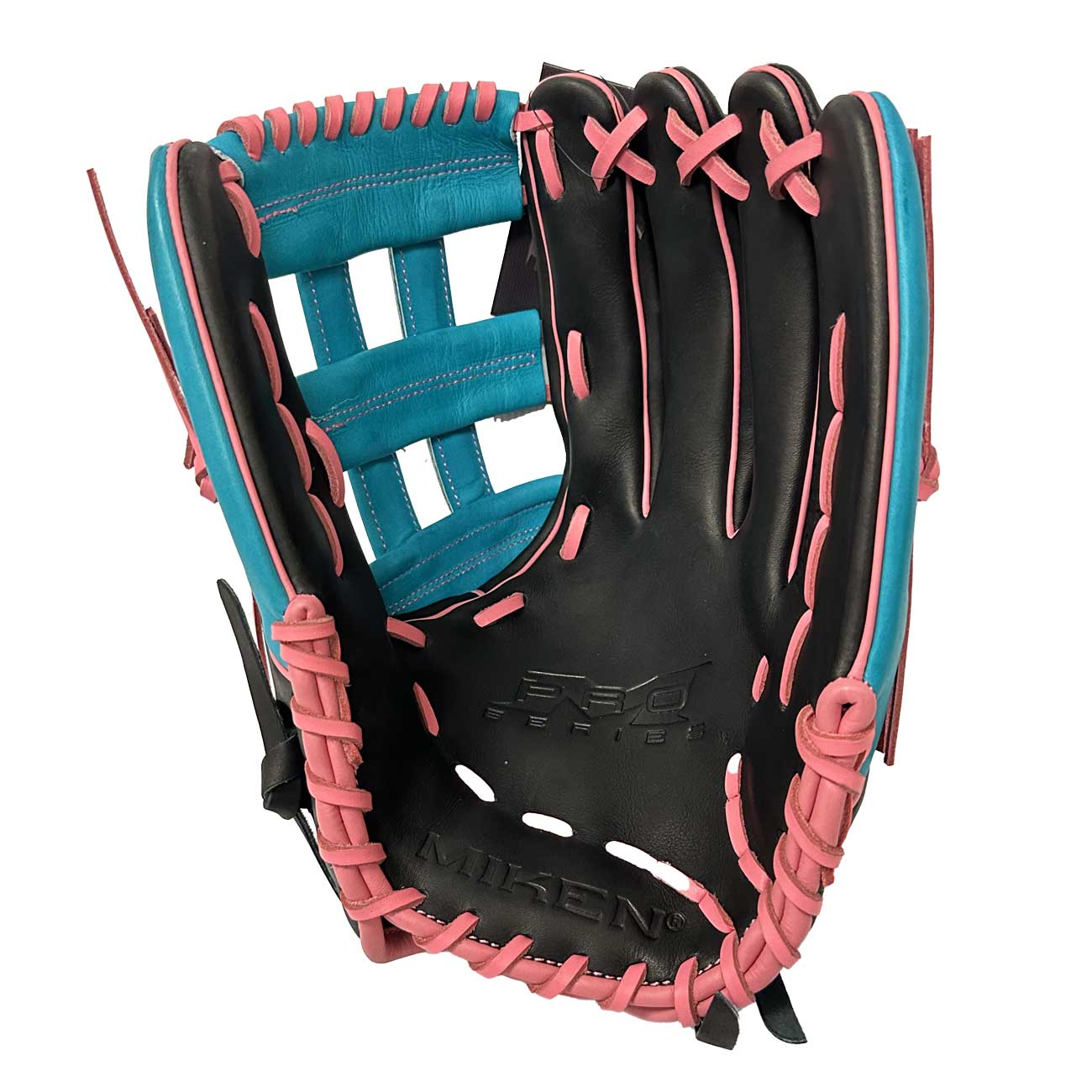 2026 Miken Pro Series 13" Utility Slo-Pitch Glove PRO130-BTEP- Black / Teal / Pink