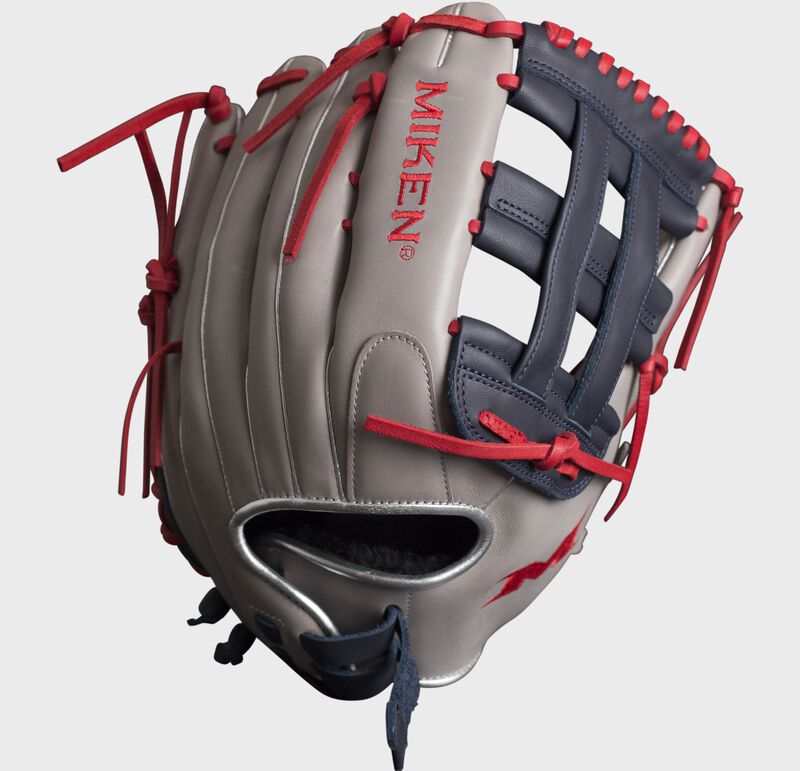 2026 Miken Players Series 13.5" Outfield Slo-Pitch Glove PS135-6GN- Grey / Navy
