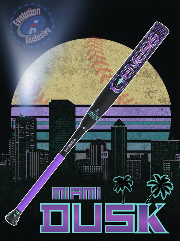 2026 Louisville Slugger Genesis Miami Dusk 2 Piece Maxload (0.75 oz) 13" Slo-Pitch Bat USSSA-Evolution Exclusive