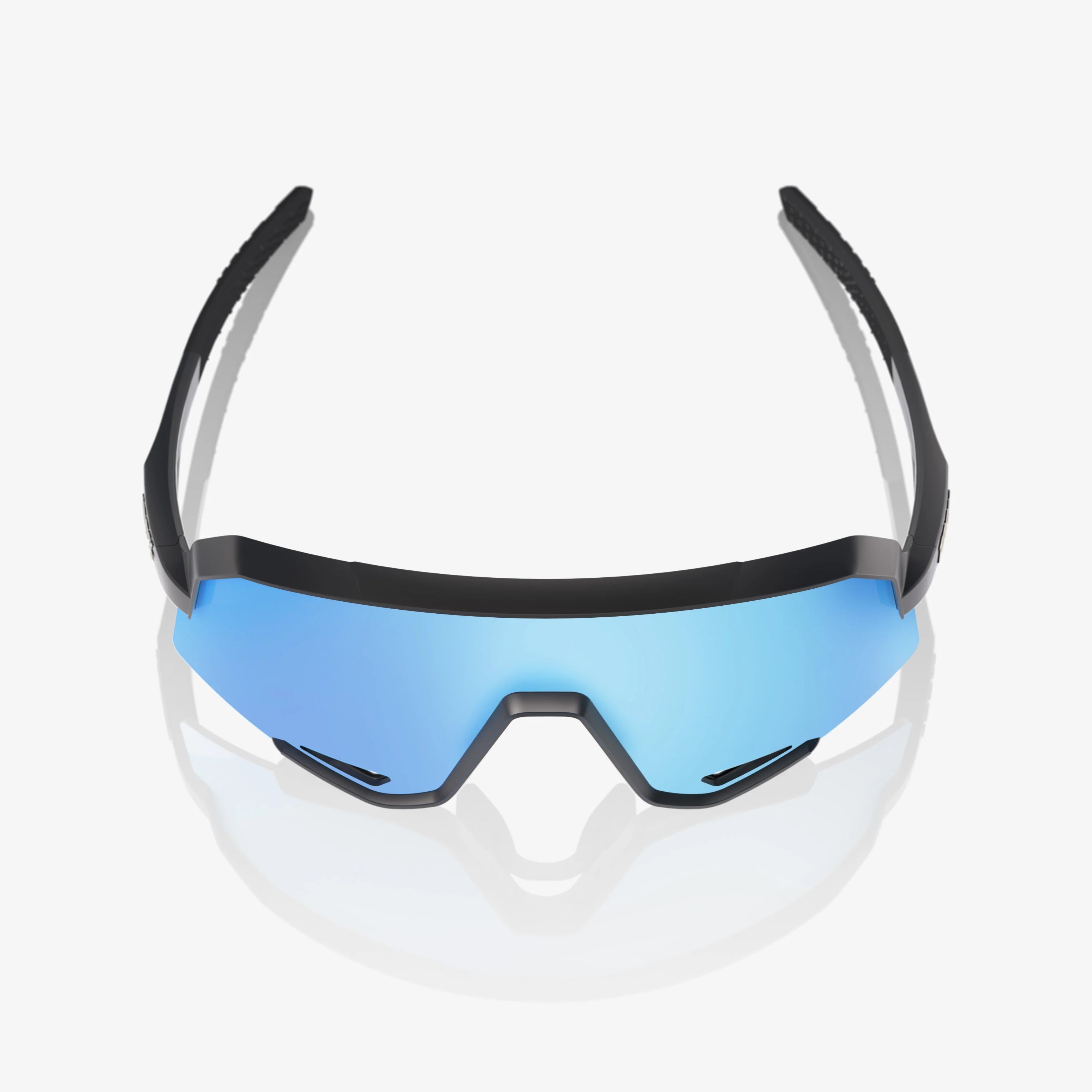 100% Slendale Matte Black Sunglasses - Hiper Blue Mirror Lens