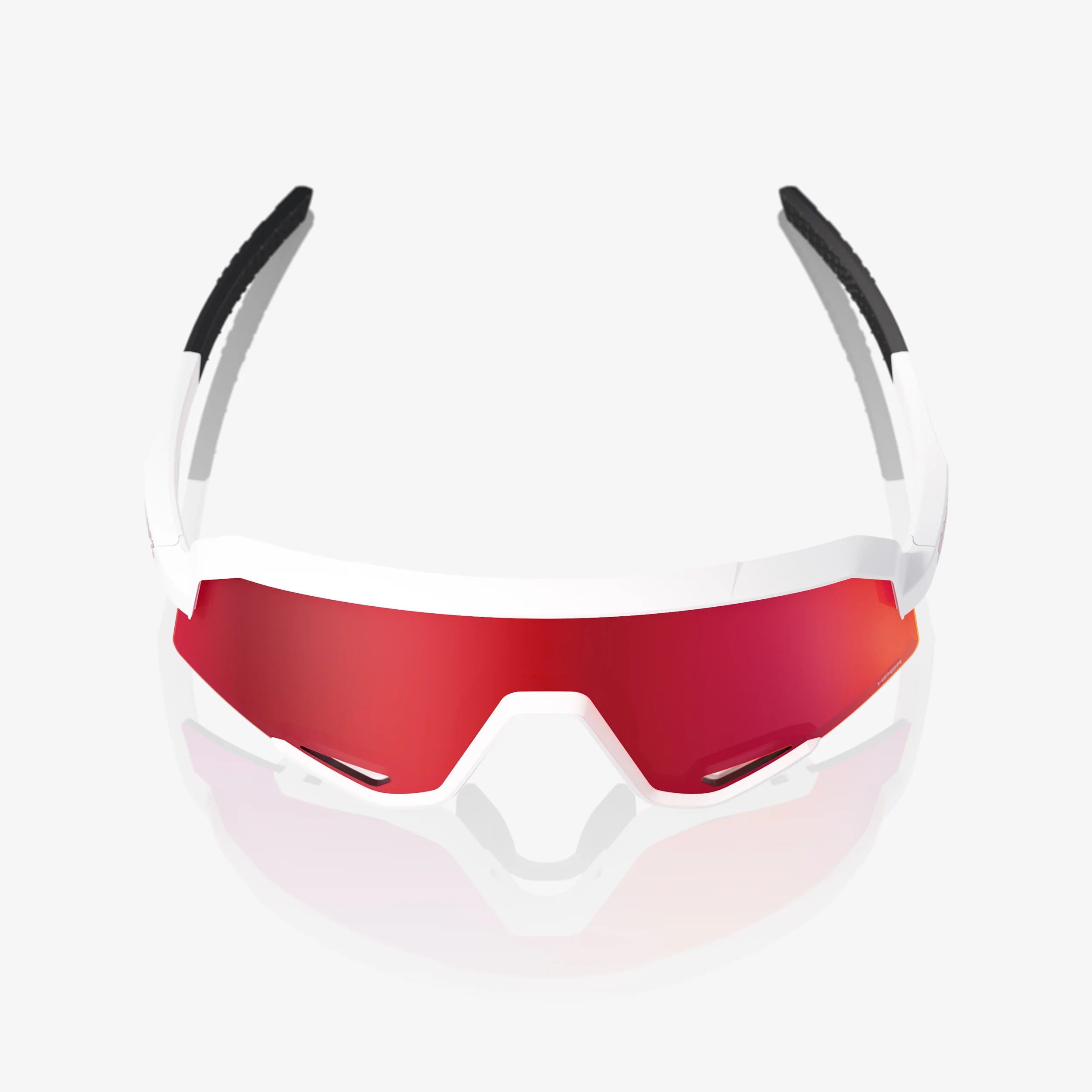 100% Slendale Matte White Sunglasses - Hiper Red Mirror Lens