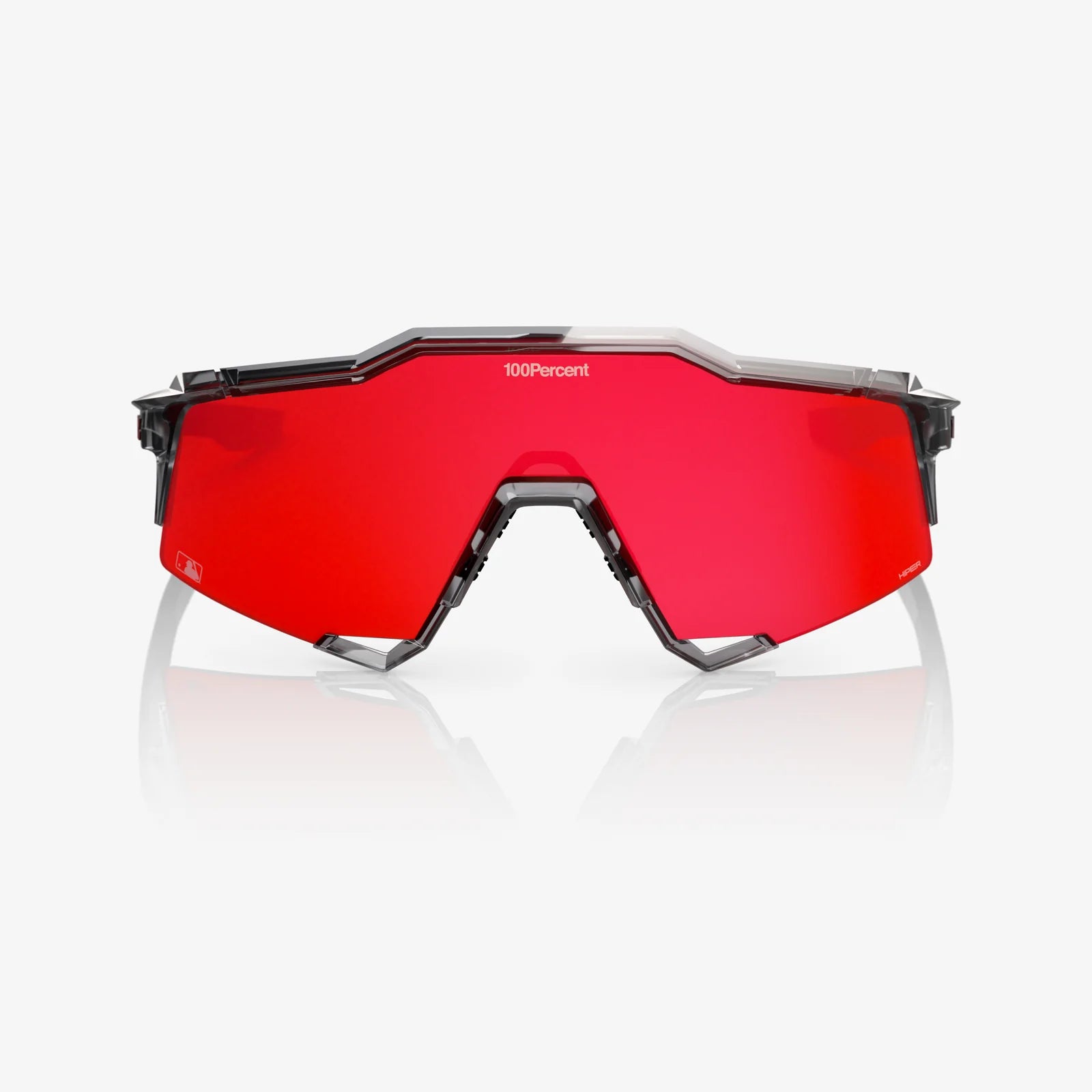 100% Speedcraft MLB Polished Translucent Grey Sunglasses - Mirror Lens