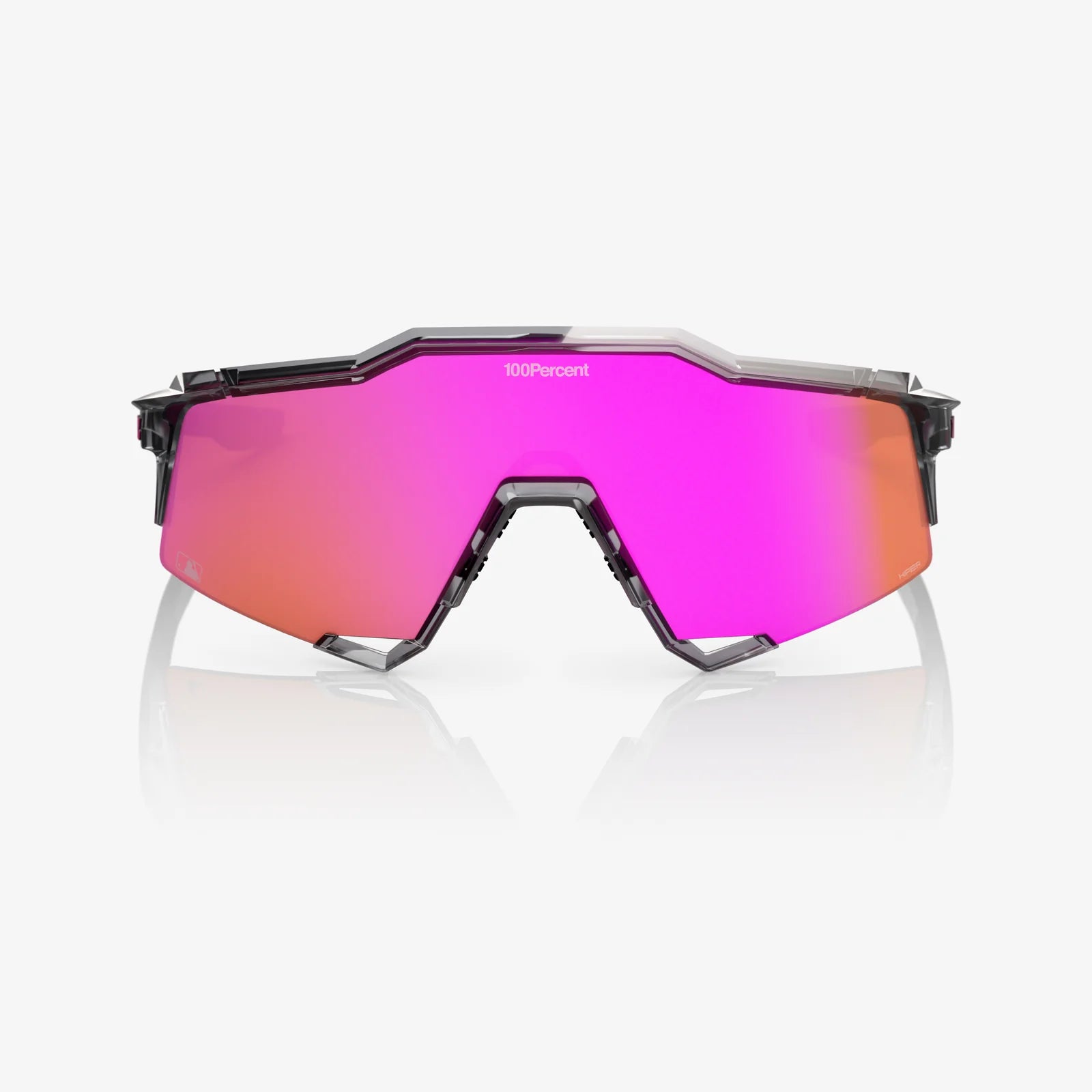 100% Speedcraft MLB Polished Translucent Grey Sunglasses - Mirror Lens