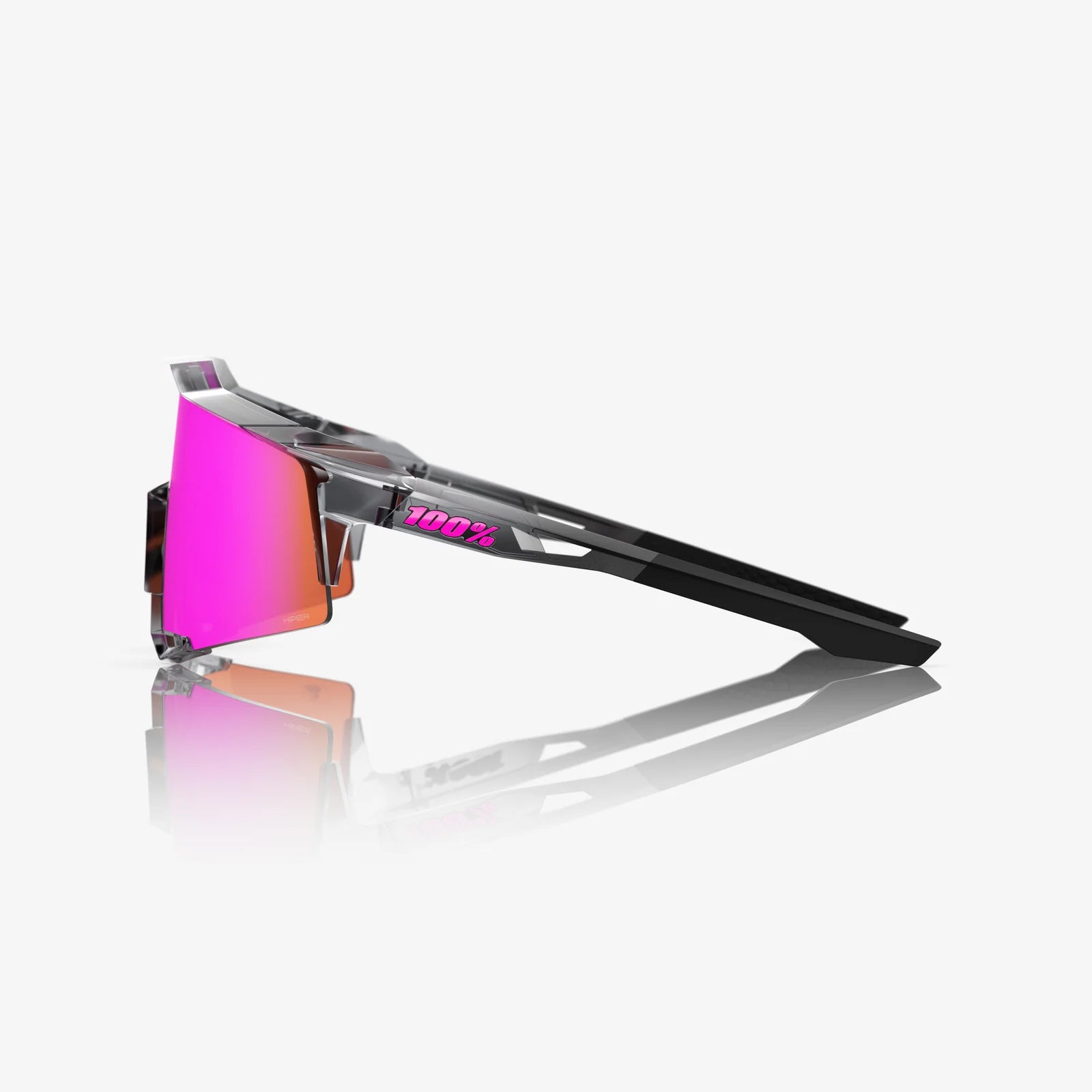 100% Speedcraft MLB Polished Translucent Grey Sunglasses - Mirror Lens