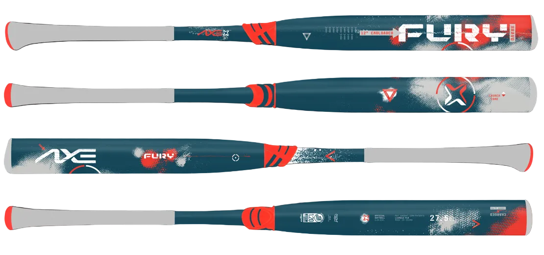 2026 Axe Fury Bravo Flared Handle 2 Piece 12" Endloaded (1.0 oz) Slo-Pitch Bat USSSA L154Q12-FLR