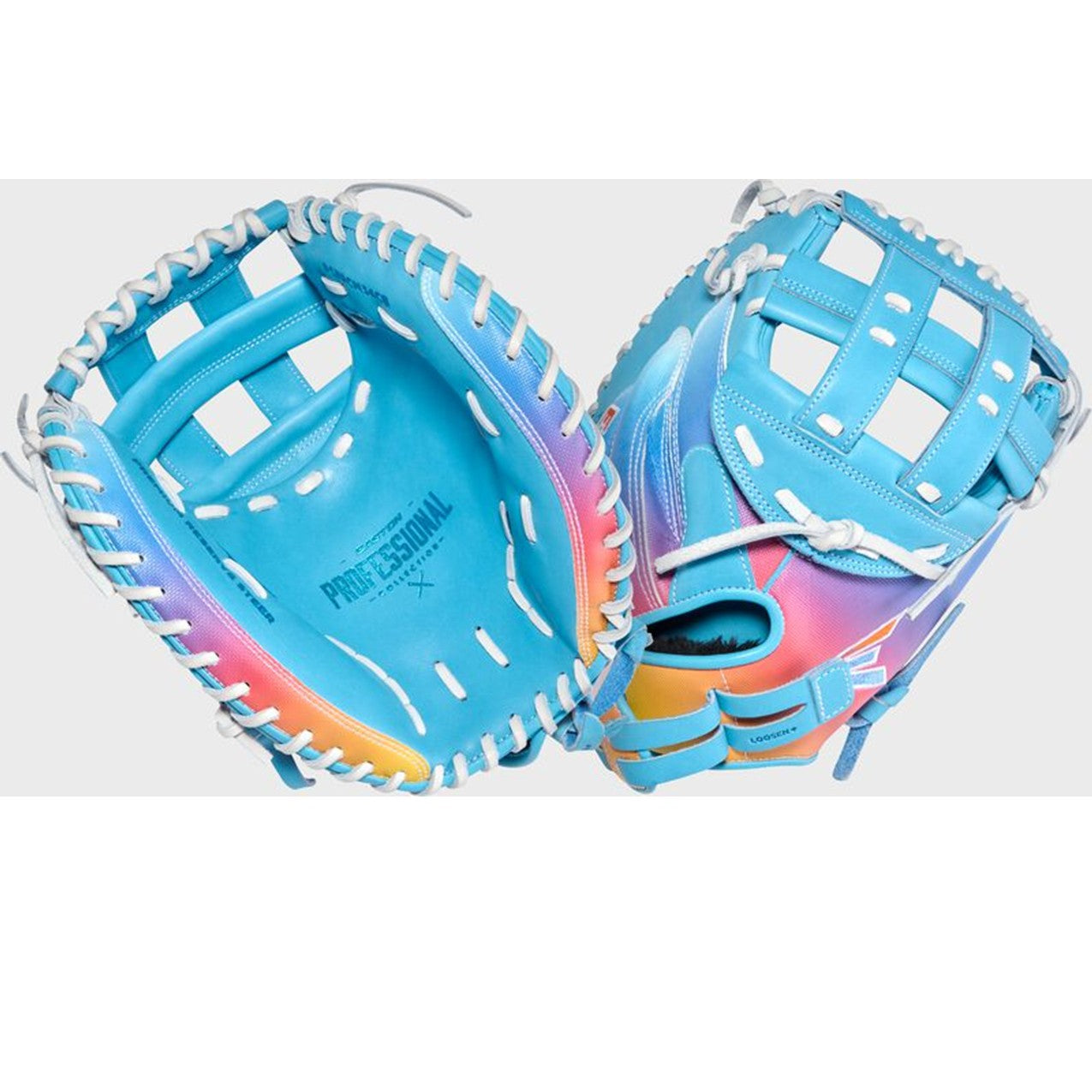 2026 Easton Color Splash 3.0 Pro Collection  34" Fastpitch Catchers Glove PCFPCM34CB- Columbia Blue / White
