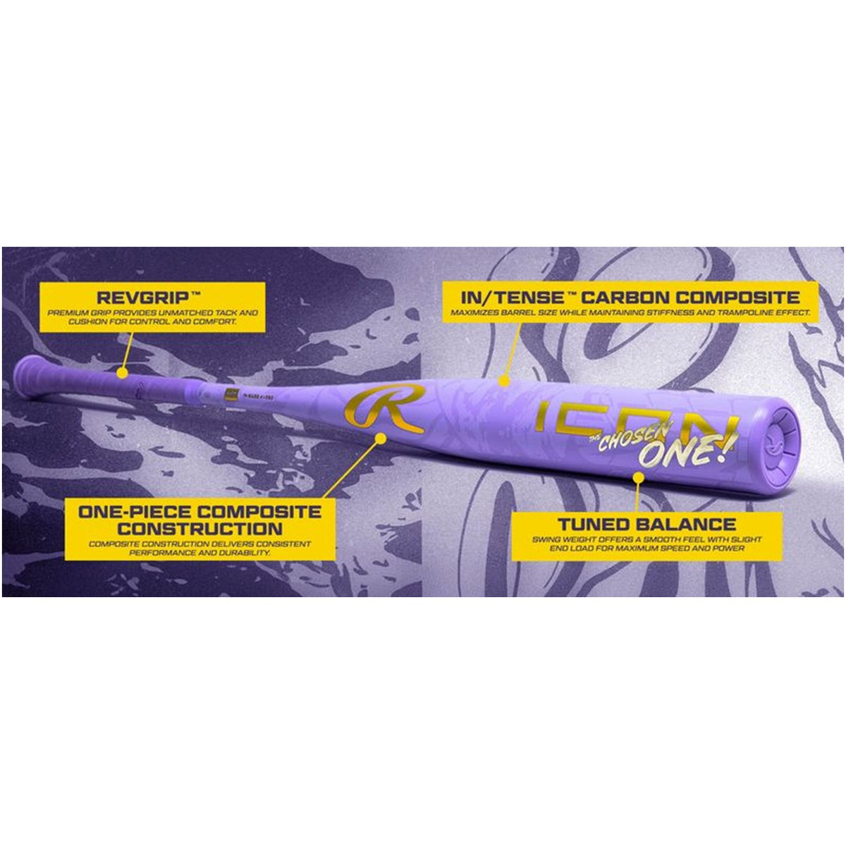 2027 Rawlings Icon The Chosen One 1 Piece -3 BBCOR Baseball Bat RBB7IONE3