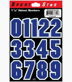 2025 Sportstar Helmet Numbers 1.5" with outline