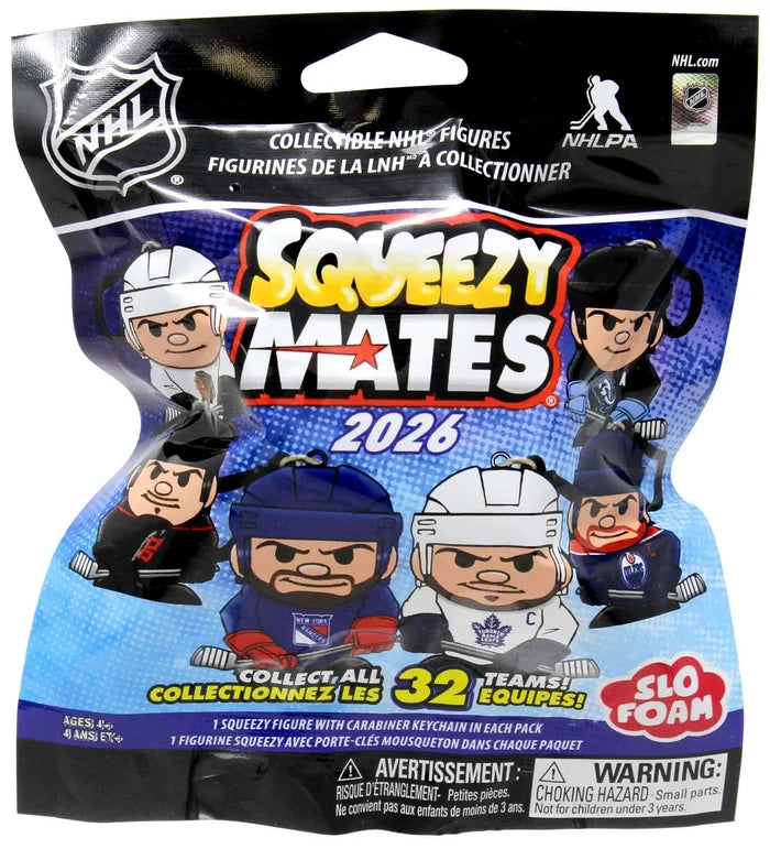 2026 Party Animal Squeezymates NHL Collectible Figures- Figure + Carabiner Keychain