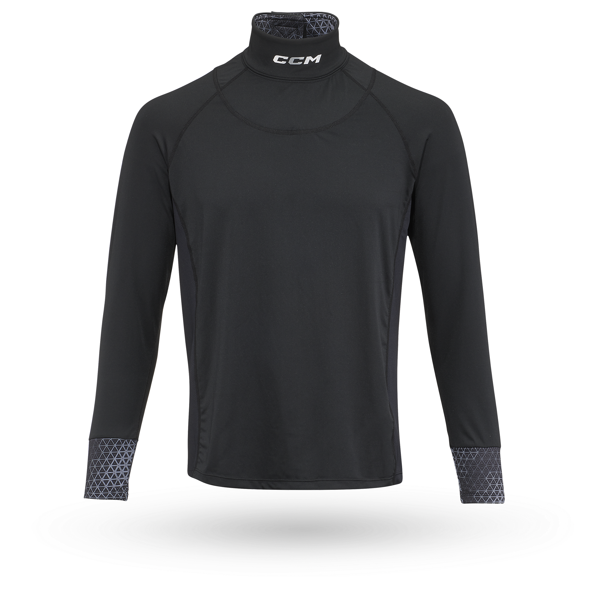 2024 CCM Mens Top Cut Long Sleeve Compression Shirt with Neck Guard - TNG4BA-AD